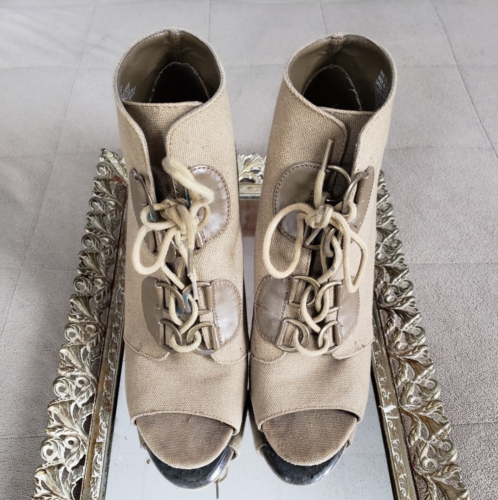 Open toe booties